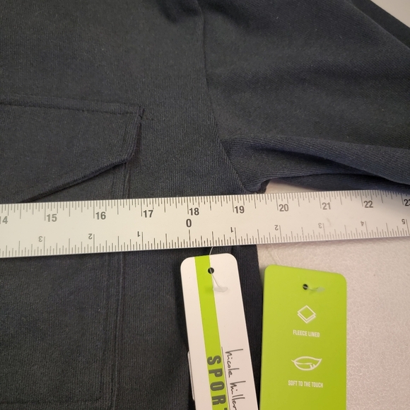 Nicole Miller Black Zip Up Hoodie With Two Front Pockets Size M - Picture 6 of 7